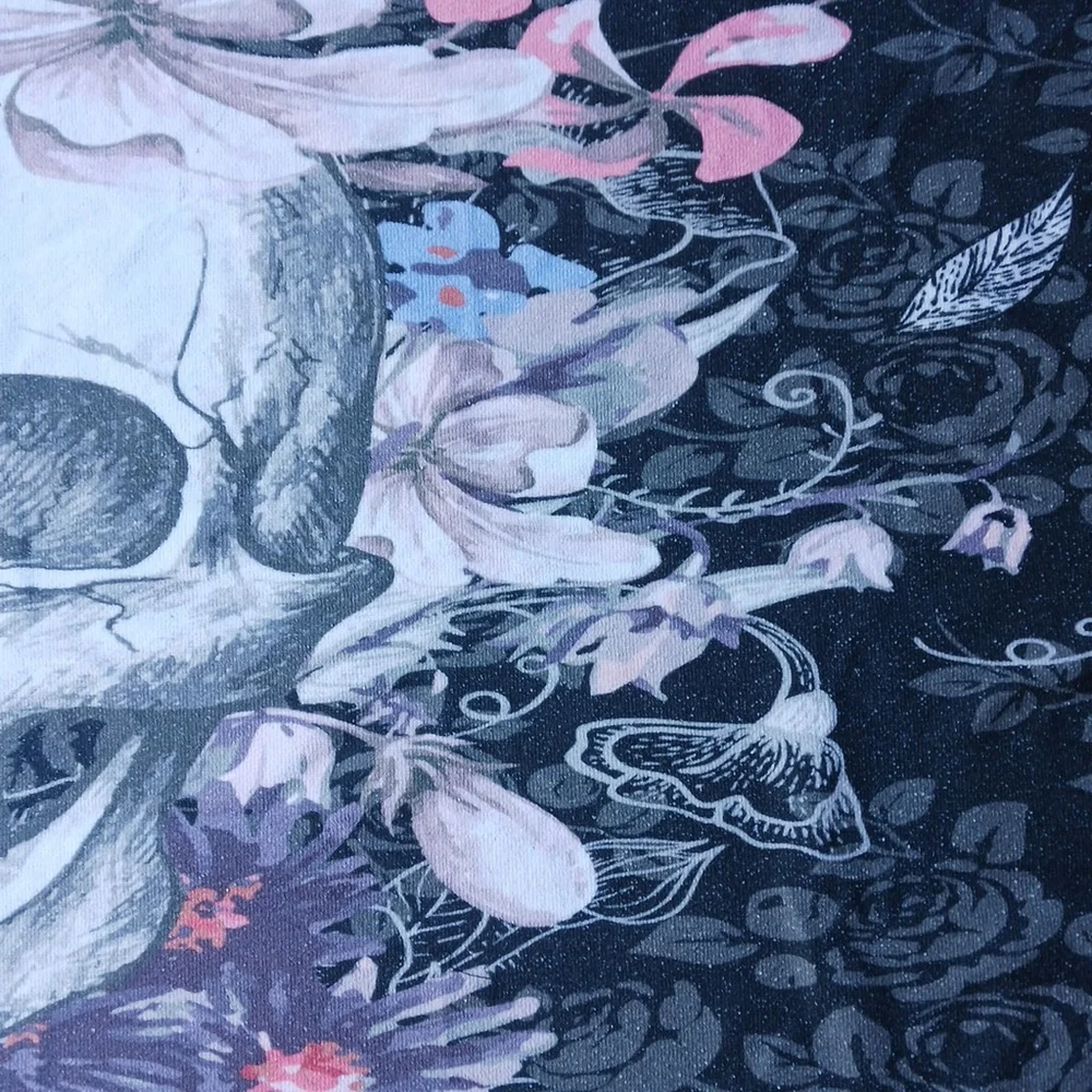 Skull Flowers Terry Cloth Beach Towel Tapestry 27x58
